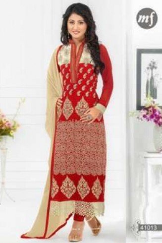 Hot Red Heena Khan Salwar Churidaar Suit