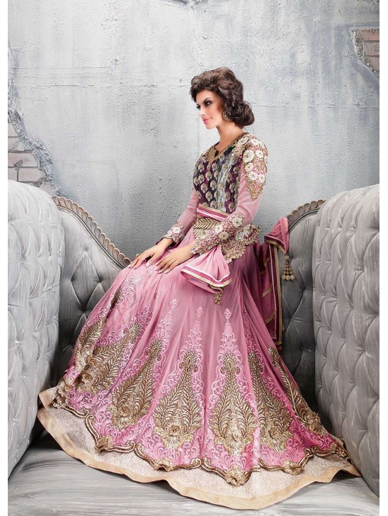 Zoya Pink Anarkali Dress And Wedding Wear Colour Plus-9007-C