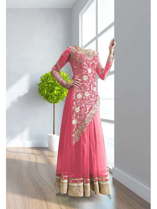 Zoya Pink Wedding Wear Anarkali Dress