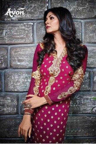 Purple Casual Salwar Suit Indian Semi Stitched Dress