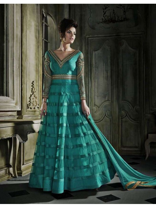 Emerald Green Indian Wedding Gown