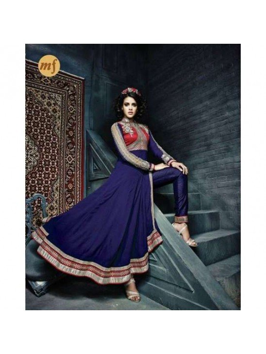 Blue Stunning Hariette Anarkali Salwar Suit 56009