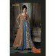 Blue & Orange Wedding Gown Indian Designer Anarkali Dress
