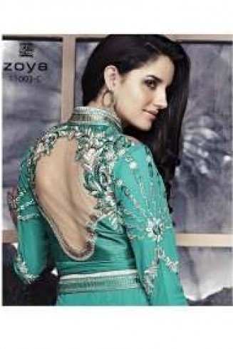 ZCM11003 Light Green Zoya Colour Maxi Suit