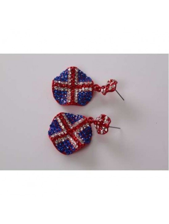 Union Jack Crystal Earrings