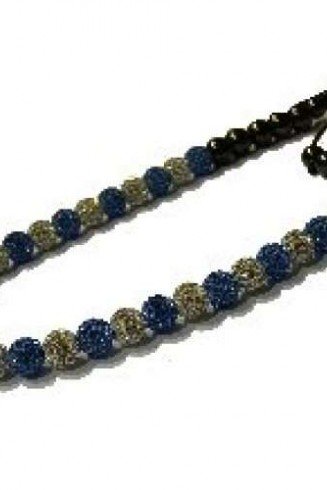 GORGEOUS FULL CRYSTAL BUBBLEGUM STYLE NECKLACE BLUE AND CHAMPAGNE