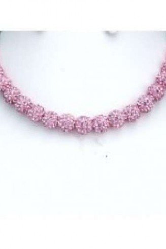 BEAUTIFUL NEW FULL PINK REAL CRYSTAL NECKLACE