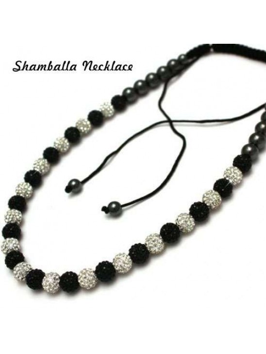 Full New Black & White Unisex Real Crystal Necklace