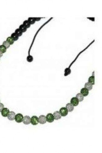 Full New Green And White/Silver Real Crystal Necklace