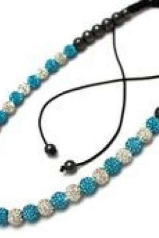 Full New Turquoise/Teal & White Real Crystal Necklace