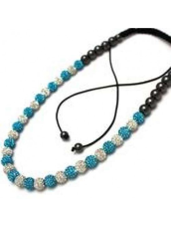 Full New Turquoise/Teal & White Real Crystal Necklace