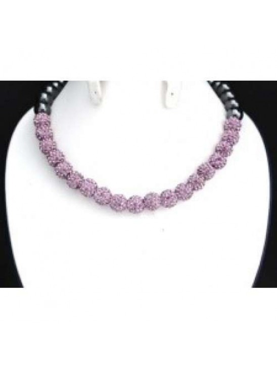 LIGHT PURPLE FULL REAL CRYSTAL NECKLACE