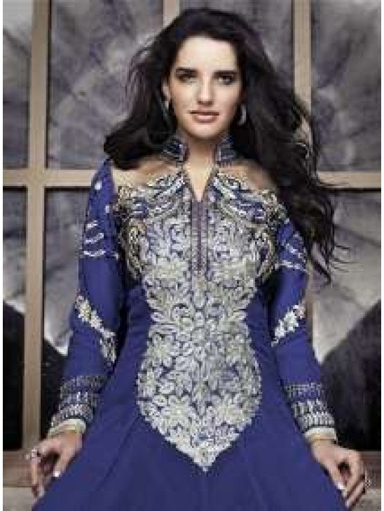 ZCM11003 Blue Zoya Colour Maxi Suit