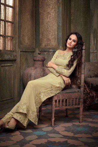 Beige Indian Designer Dress Pakistani Women’s Salwar Suit