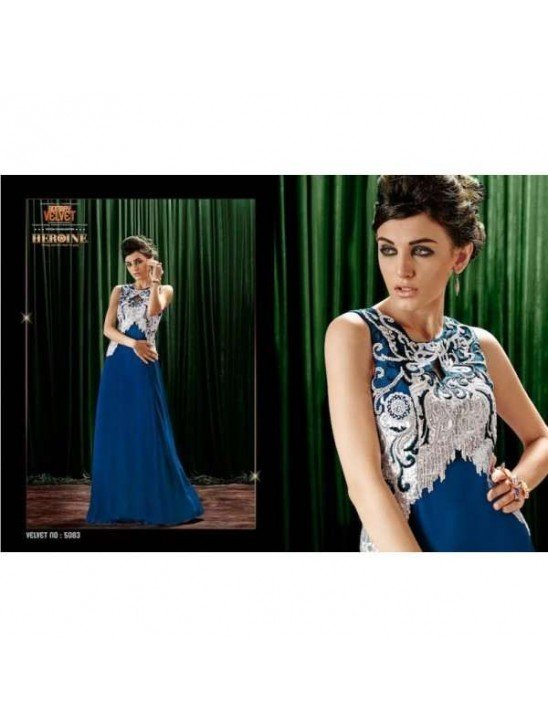 Blue Bollywood Anushka Sharma Dress Maxi Gown