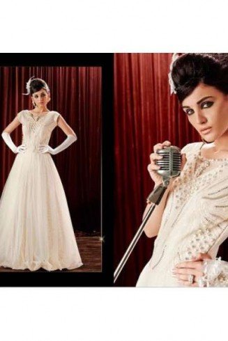 ZHR5085 White Stunning New Anushka Sharma Bombay Velvet Gown Anarkali Dresses 