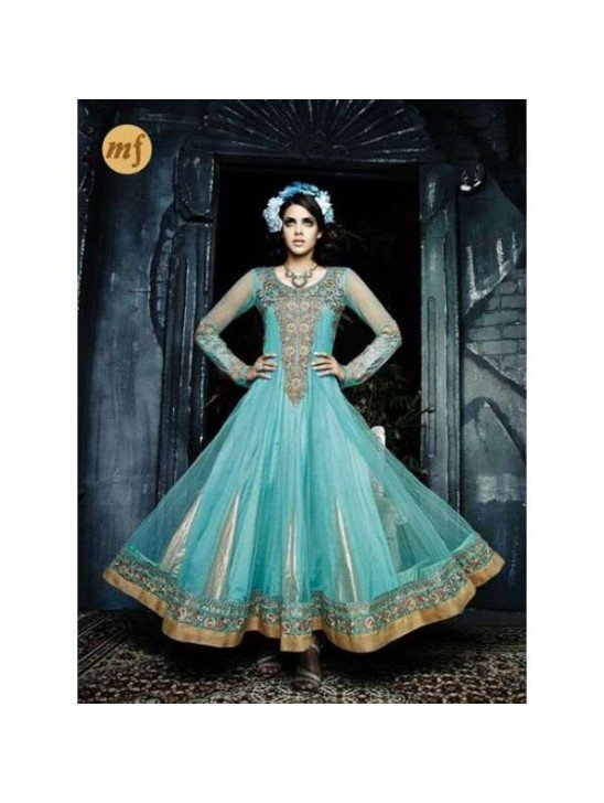 Light Blue Stunning Hariette Anarkali Salwar Suit 56017