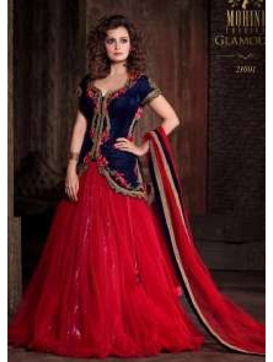 MP21001 Blue With Red Mohini Princess Wedding Wear