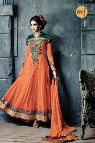 Orange Stunning Hariette Anarkali Salwar Suit 56012