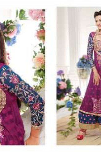 ZMS1505 Purple And Blue Maisha Gauhar khan Party Wedding Wear Suit