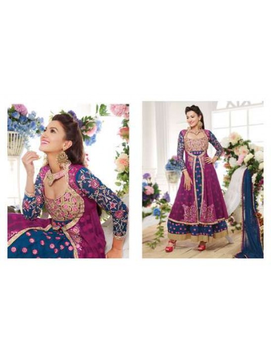 ZMS1505 Purple And Blue Maisha Gauhar khan Party Wedding Wear Suit