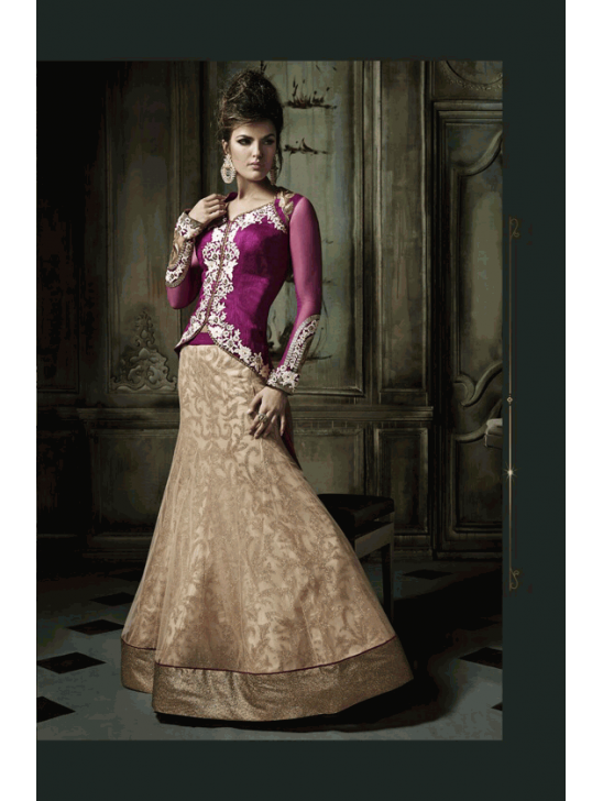 Purple & Gold Indian Wedding Lehenga