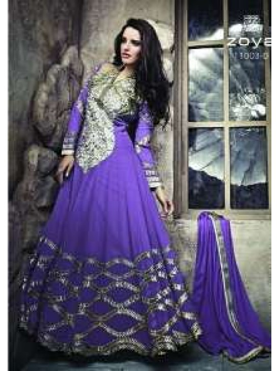 ZCM11003 Purple Zoya Colour Maxi Suit