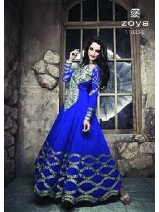 ZCM11003 Blue Zoya Colour Maxi Suit