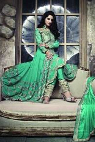 ZCM11003 Light Green Zoya Colour Maxi Suit