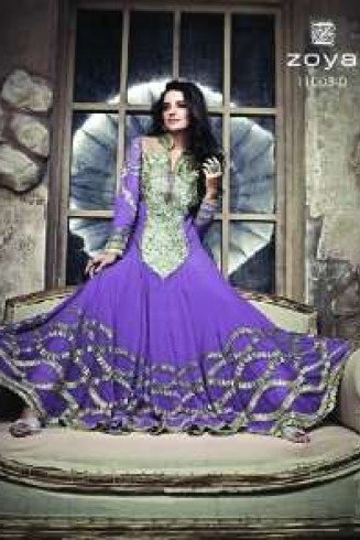 ZCM11003 Purple Zoya Colour Maxi Suit