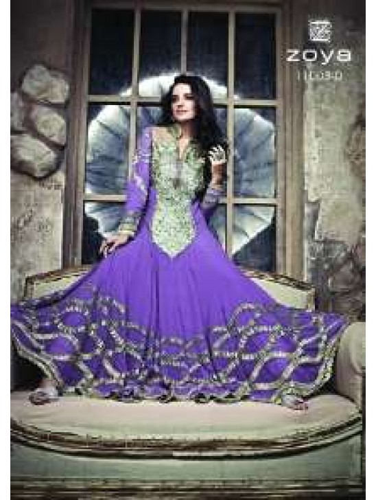 ZCM11003 Purple Zoya Colour Maxi Suit