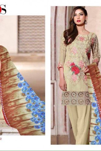 Cream Dress Pakistani Baroque Designer Suit
