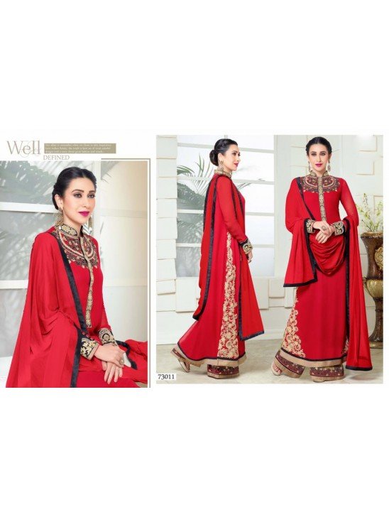 Red Party Wear Anarkali Dress Indian Designer Suit