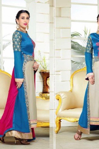 Blue & Fuchsia Indian Ethnic Salwar Suit