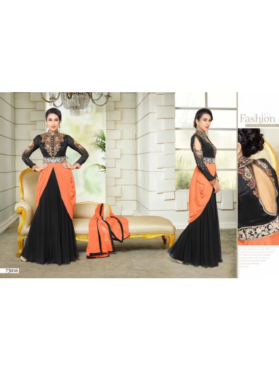 MF73016 BLACK AND ORANGE COLOUR ELEZITA DESIGNER SALWAR KAMEEZ SUIT