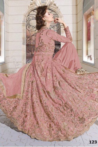 Z-12003B ROSE TAN PINK ZOYA GLITERZ STYLISH WEDDING 4 PIECE SUIT