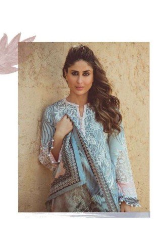 FM01 SERENITY BLUE KAREENA KAPOOR STYLISH LAWN SUIT