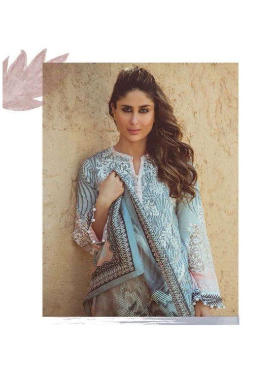 FM01 SERENITY BLUE KAREENA KAPOOR STYLISH LAWN SUIT