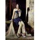 ZF15006 BLUE AND BIEGE ZOYA FEELINGS WEDDING WEAR VELVET DRESS