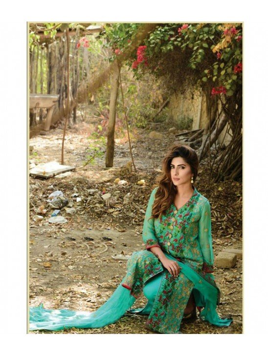 Green Embroidered Georgette Salwar Suit Pakistani Festive Dress