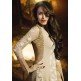 Bollywood Dress Cream Glossy Front Slit Gown