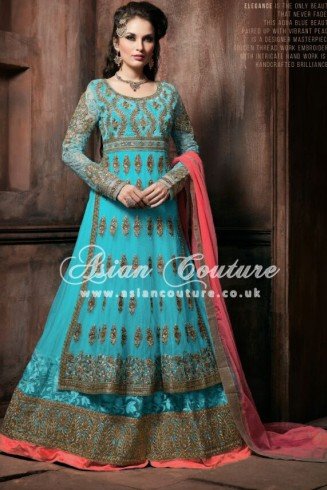 Turquoise Indian Lehenga Choli Ethnic Wedding Dress
