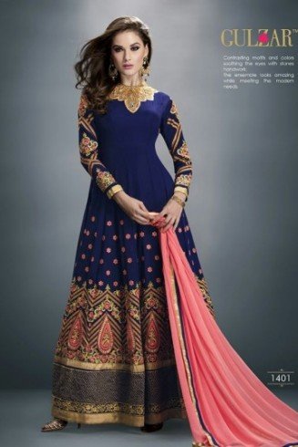 Blue Anarkali Salwar Suit Indian Party Dress