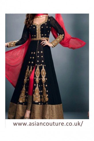 Black Indian Frock Suit For Women Party Wear Dress