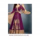 Purple Embroidered Dress Anarkali Indian Wedding Suit