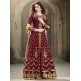 Maroon Embroidered Anarkali Dress Pakistani Gown