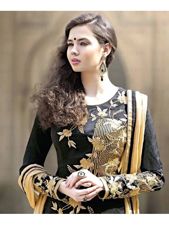 Black & Gold Lehenga Choli Pakistani Designer Wedding Outfit