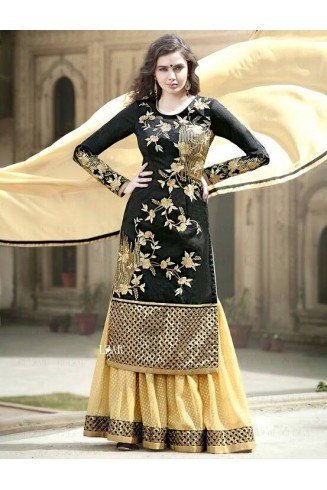 Black & Gold Lehenga Choli Pakistani Designer Wedding Outfit