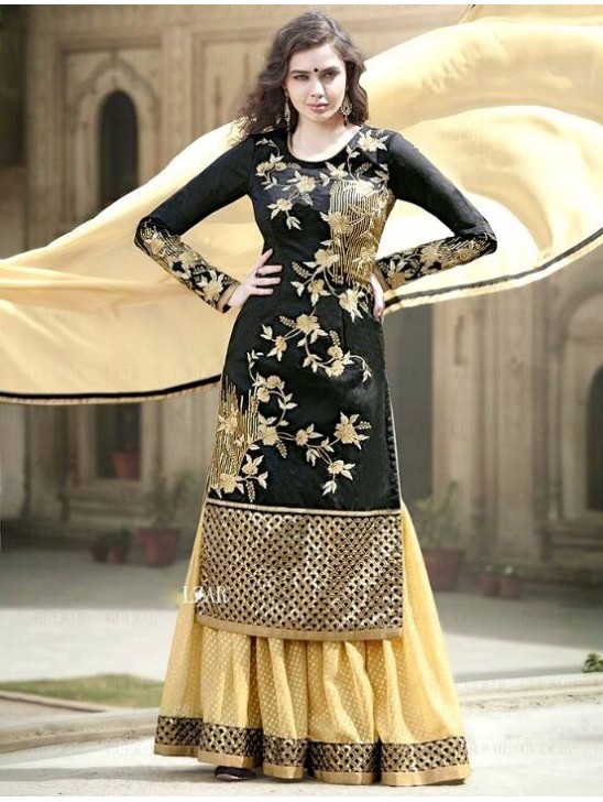 Black & Gold Lehenga Choli Pakistani Designer Wedding Outfit