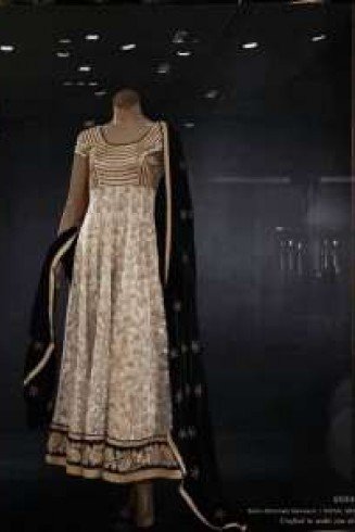 Gold Designer Dress Indian Wedding Anarkali Gown
